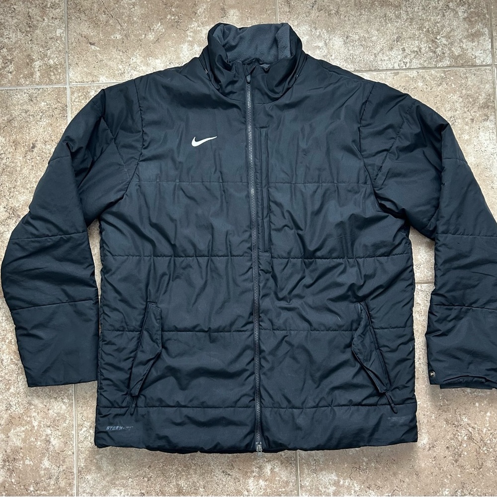 Nike Storm Fit Men's XL Black Zip Up Fleece Lined Puffer Jacket Coat *Pls Read*
